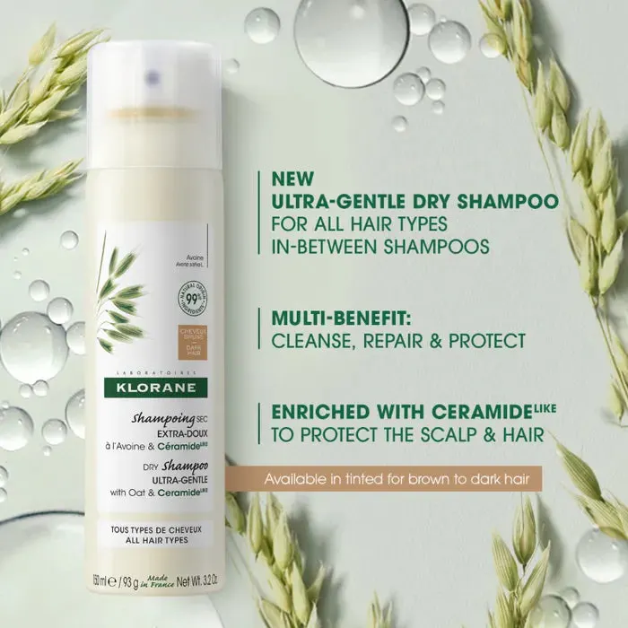 Klorane Dry Shampoo with Oat and Ceramide Like Dark Hair Tinted 150ml, view 3