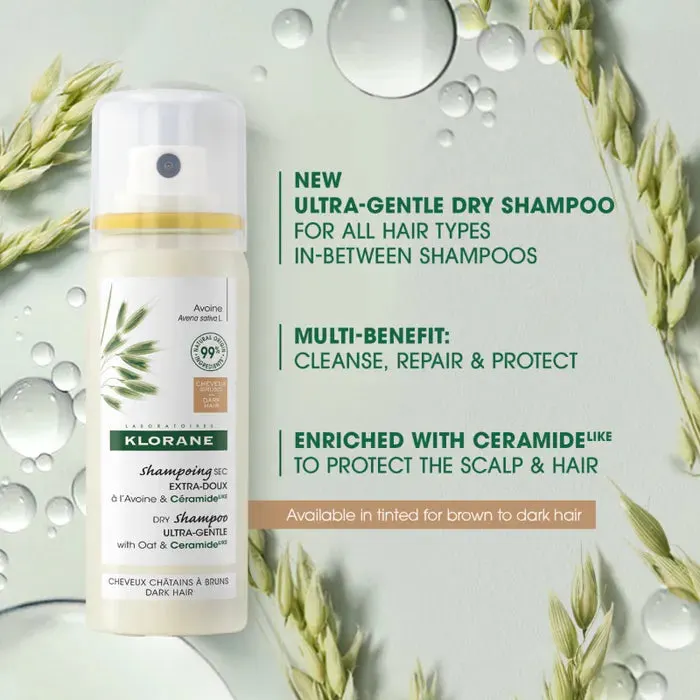 Klorane Dry Shampoo with Oat and Ceramide Like Dark Hair Tinted 50ml, view 3