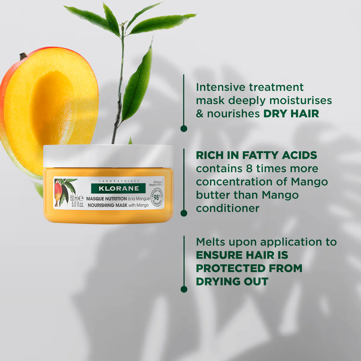 Klorane Mask with Mango Butter 150ml, view 2