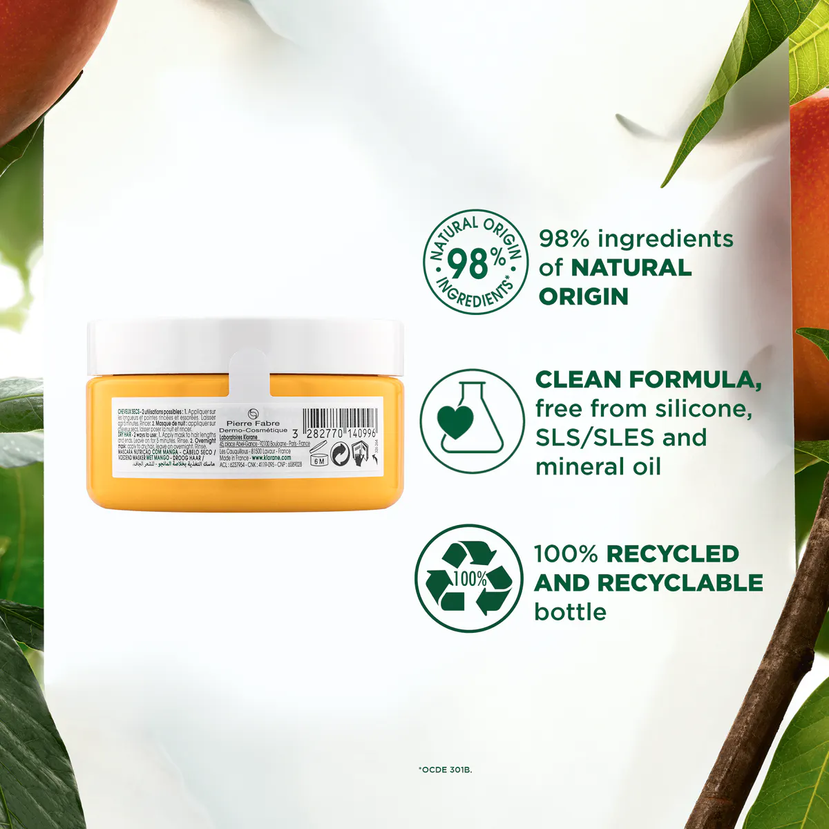Klorane Mask with Mango Butter 150ml, view 3