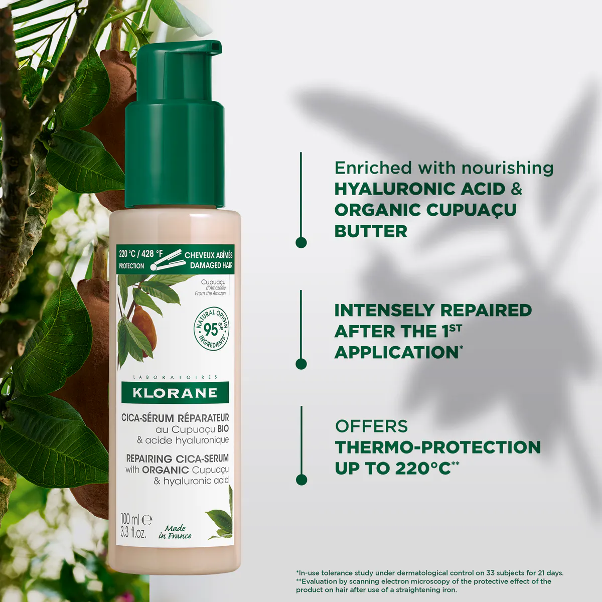 Klorane Repairing Cica-Serum with Organic Cupuacu & Hyaluronic Acid 100ml, view 2