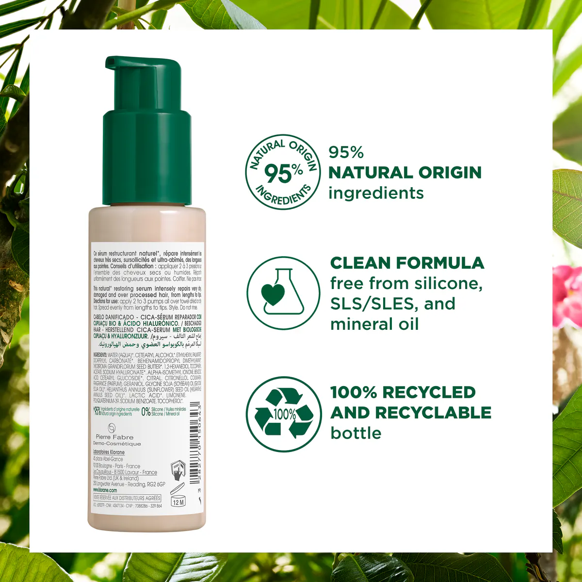Klorane Repairing Cica-Serum with Organic Cupuacu & Hyaluronic Acid 100ml, view 6