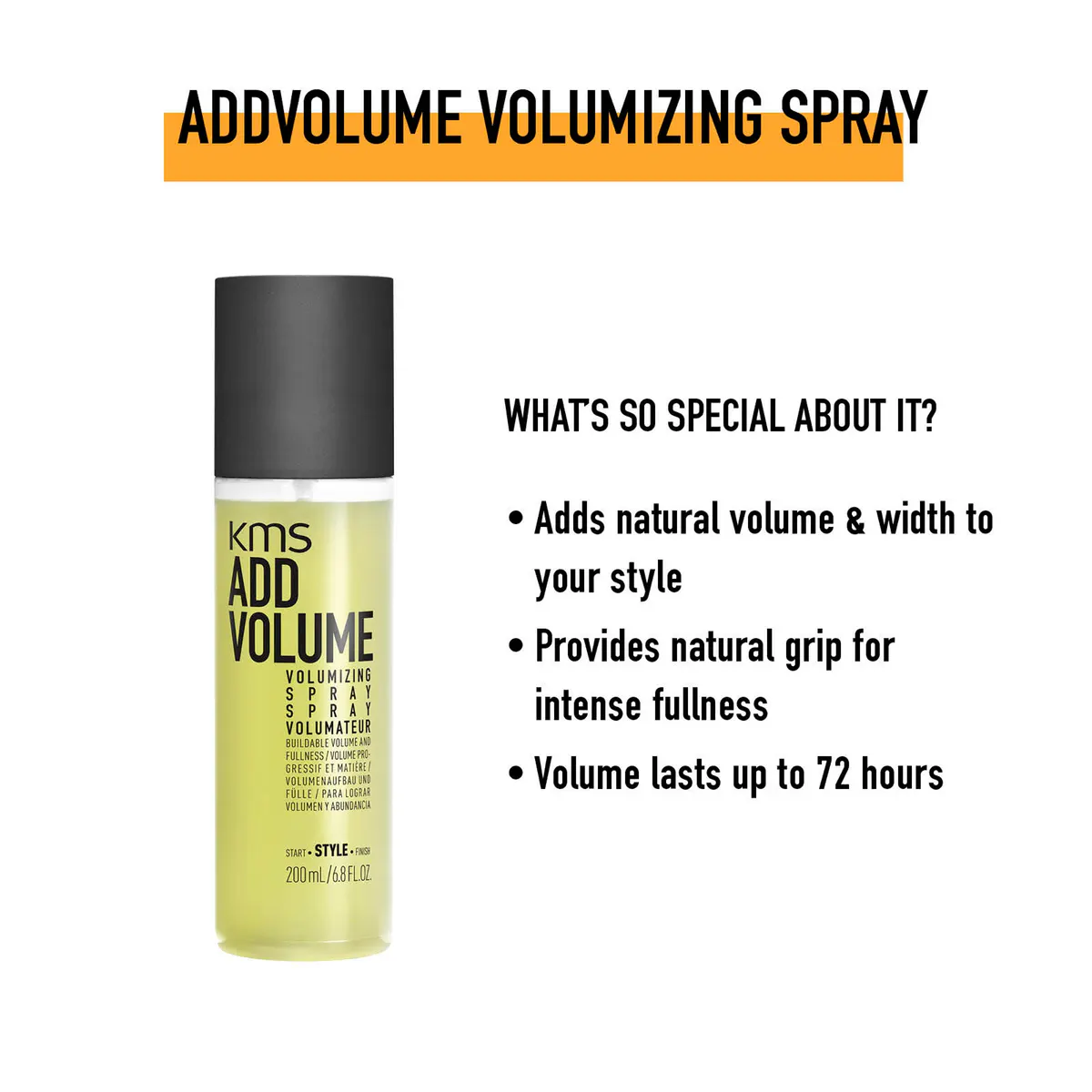 KMS Add Volume Volumizing Spray 200ml - Old Packaging, view 3