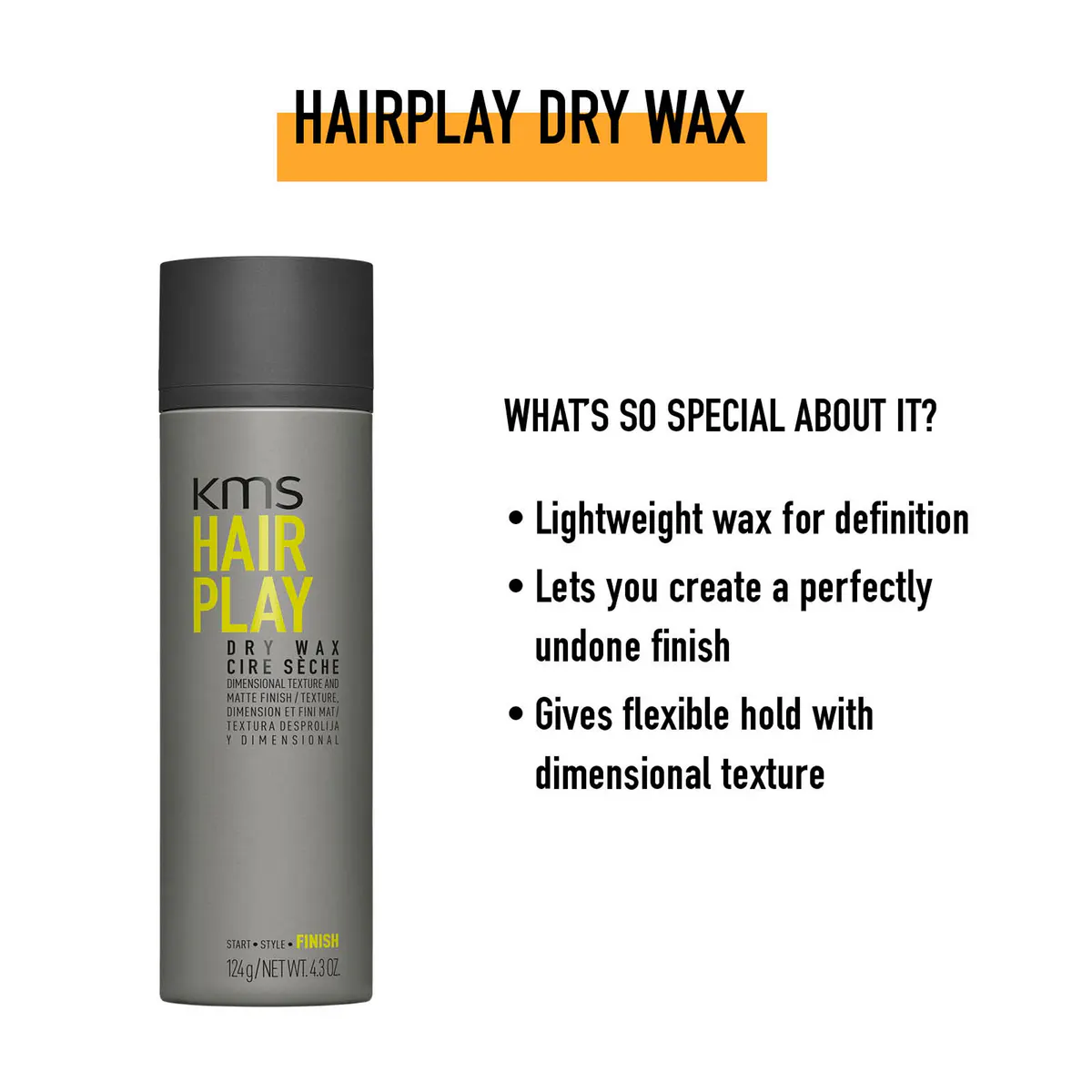 KMS Hair Play Dry Wax 150ml, view 5