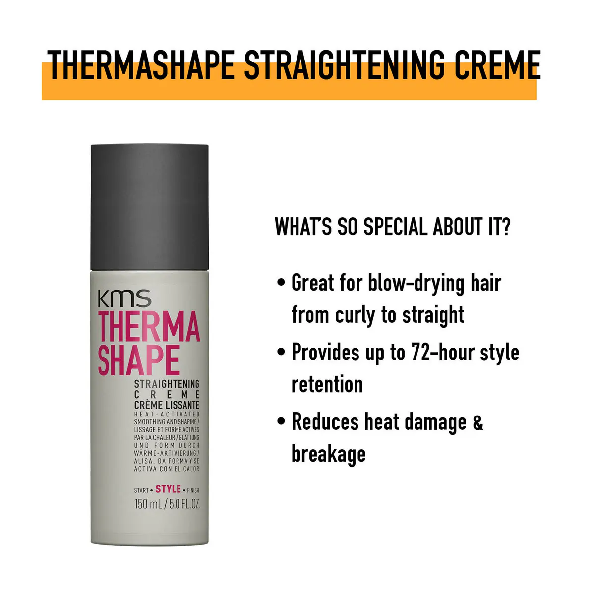 KMS Therma Shape Straightening Creme 150ml, view 3