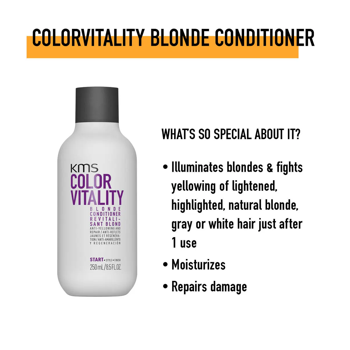 KMS Color Vitality Blonde Conditioner 250ml Old Packaging, view 2
