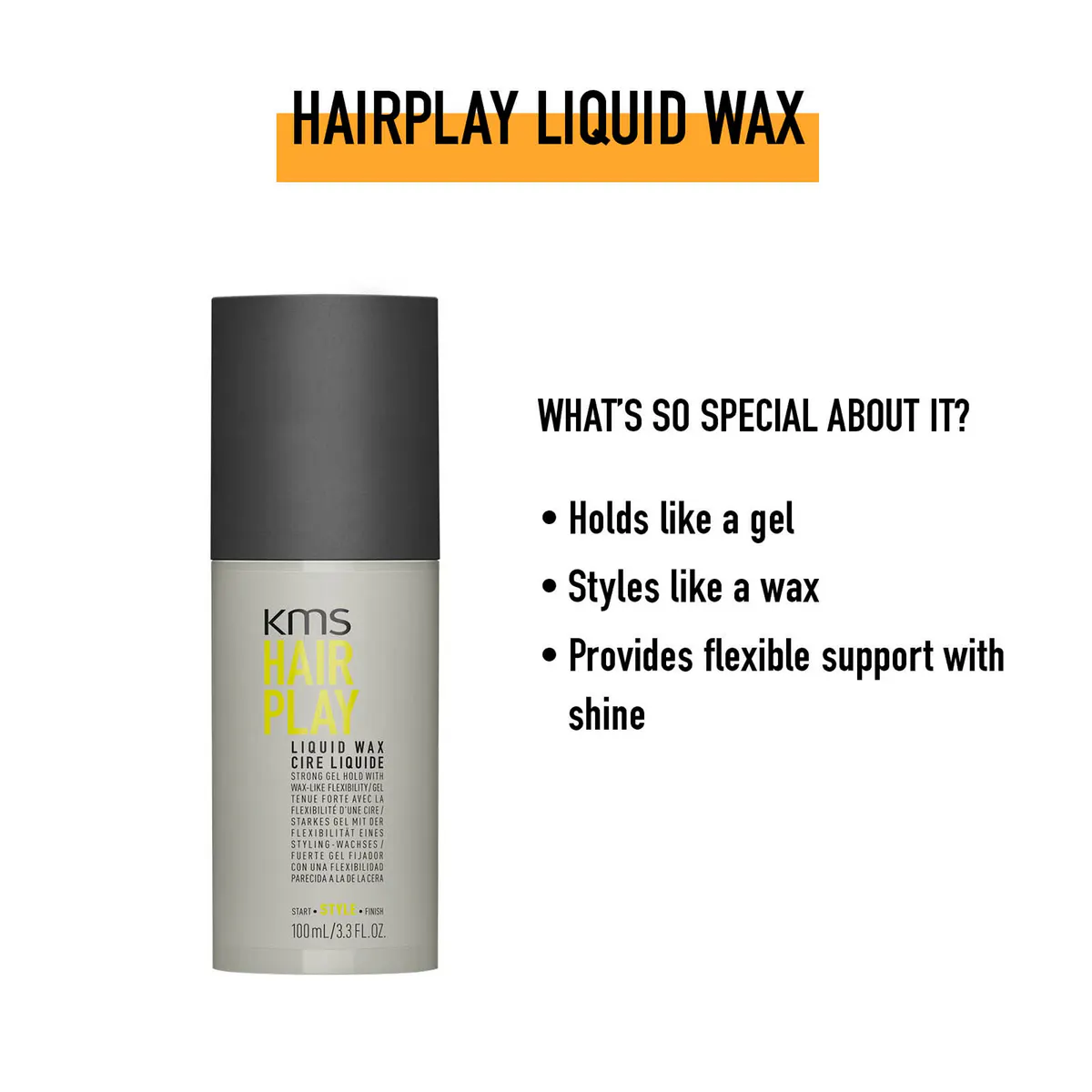 KMS Hair Play Liquid Wax 100ml, view 3