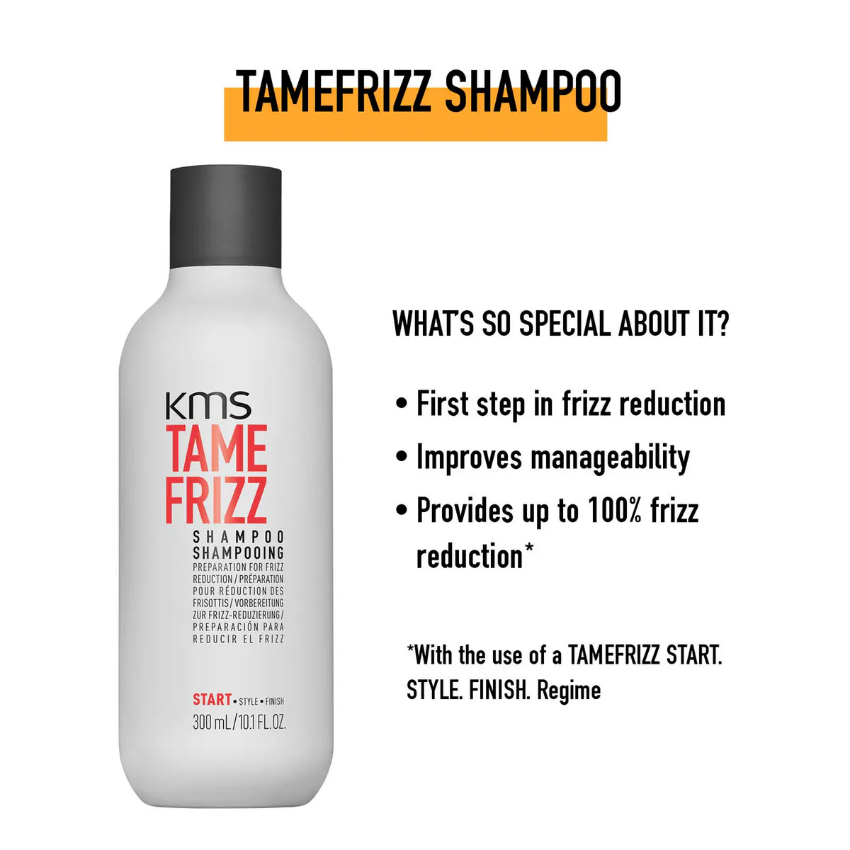 KMS Tame Frizz Shampoo 300ml, view 3