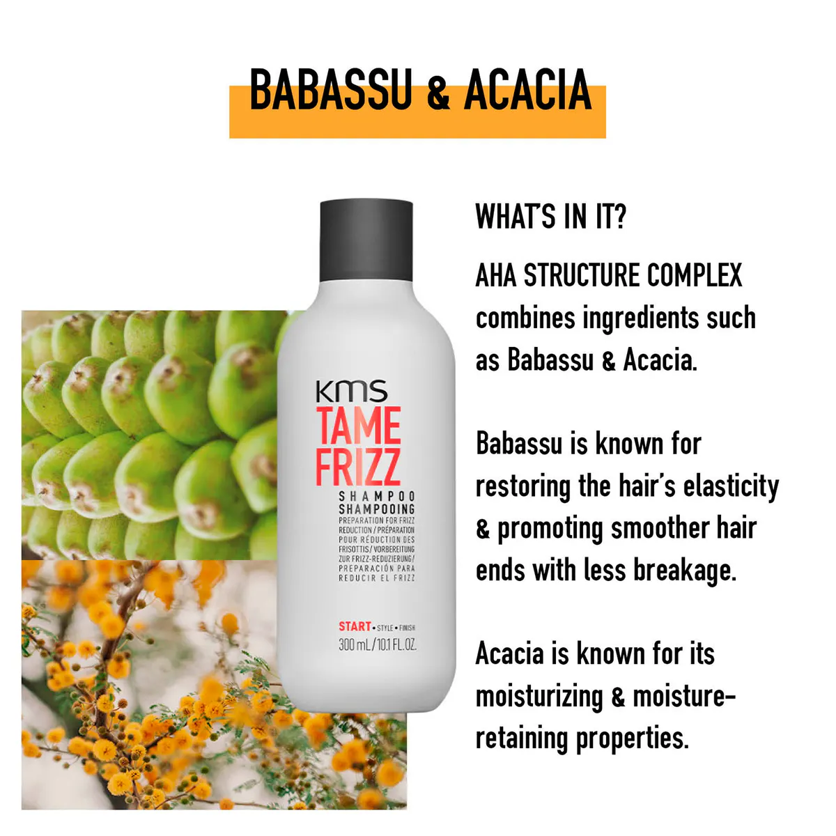 KMS Tame Frizz Shampoo 300ml, view 4