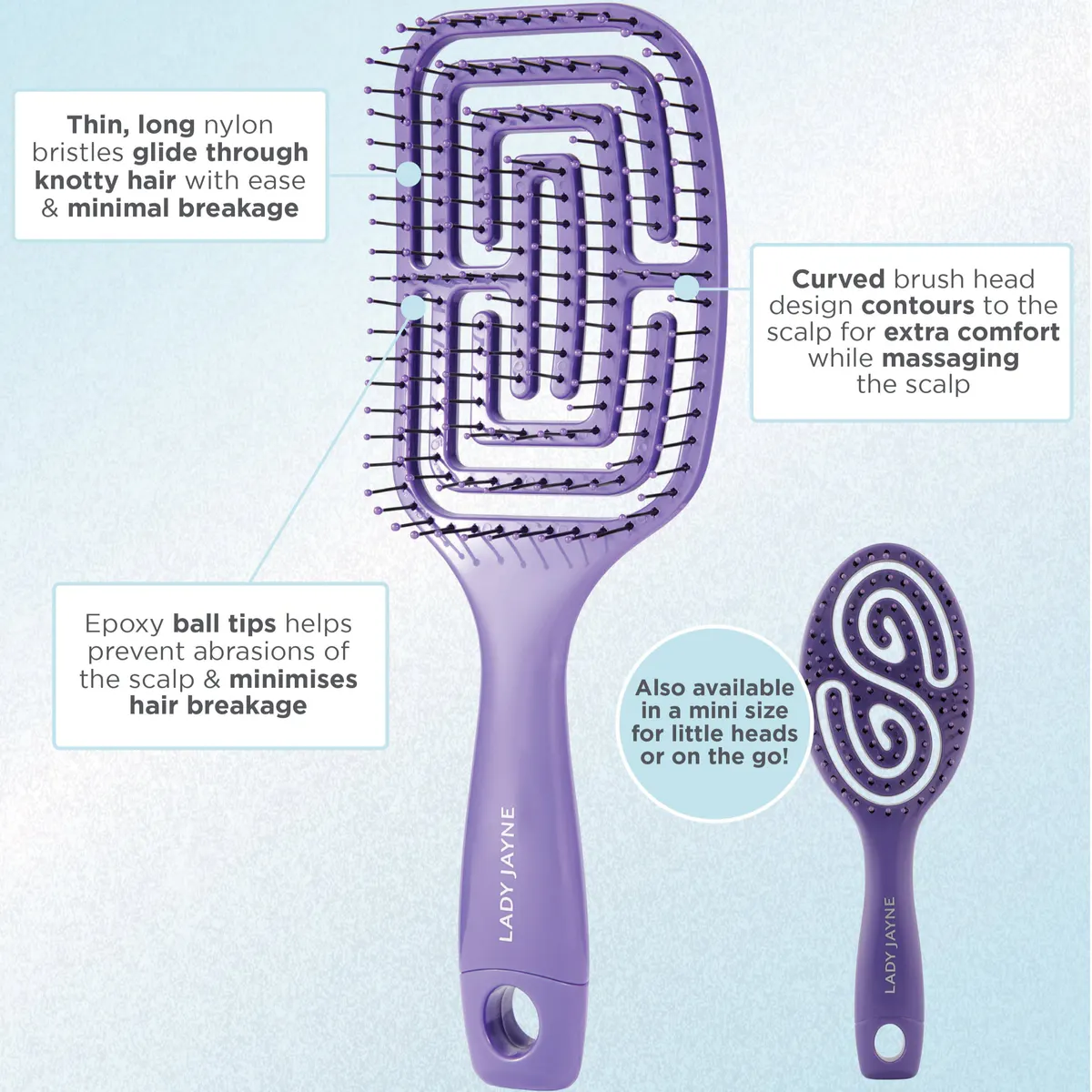 Lady Jayne Flexi-Guide Detangling Brush - Large, view 7