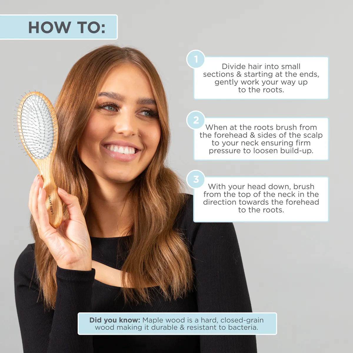 Lady Jayne Maple Wood Pad Brush - Exfoliate & Smooth, view 2