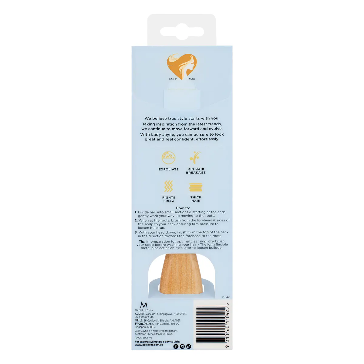 Lady Jayne Maple Wood Pad Brush - Exfoliate & Smooth, view 4