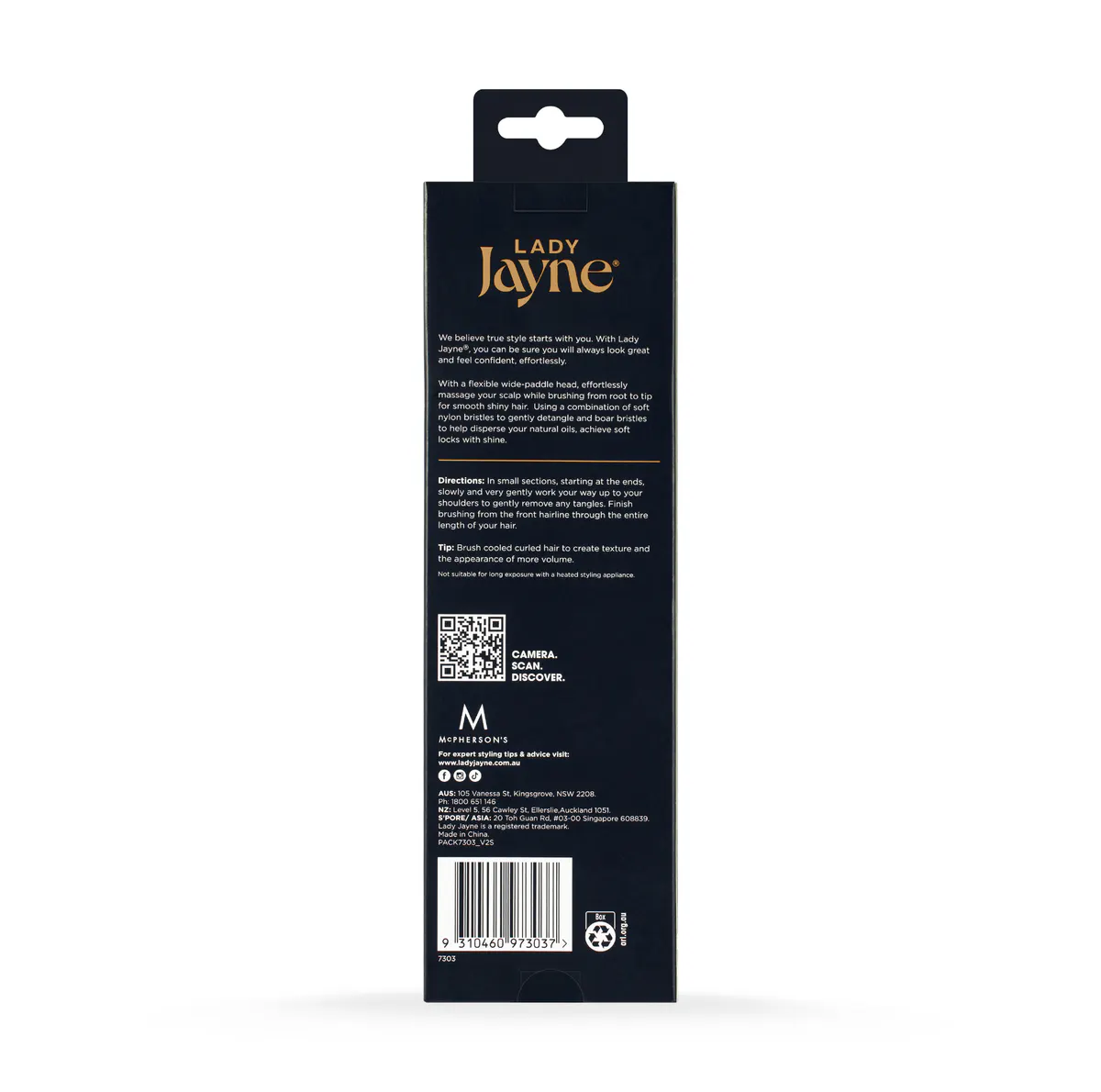 Lady Jayne Salon Pro Detangling Paddle Brush, view 5