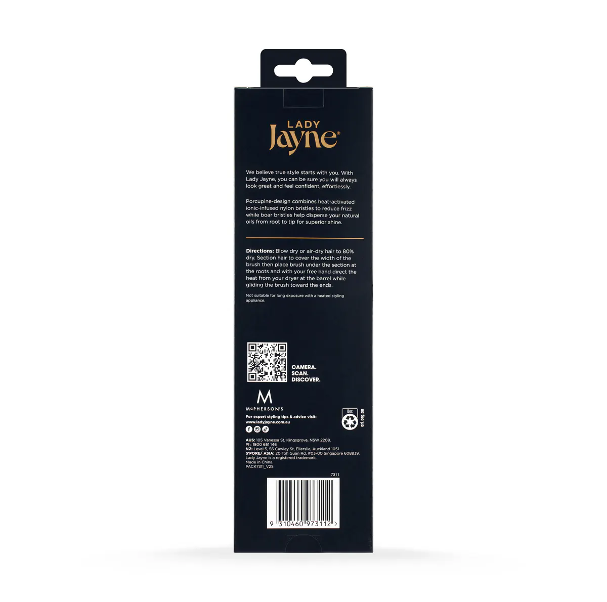 Lady Jayne Salon Pro Large Porcupine Radial Brush, view 3