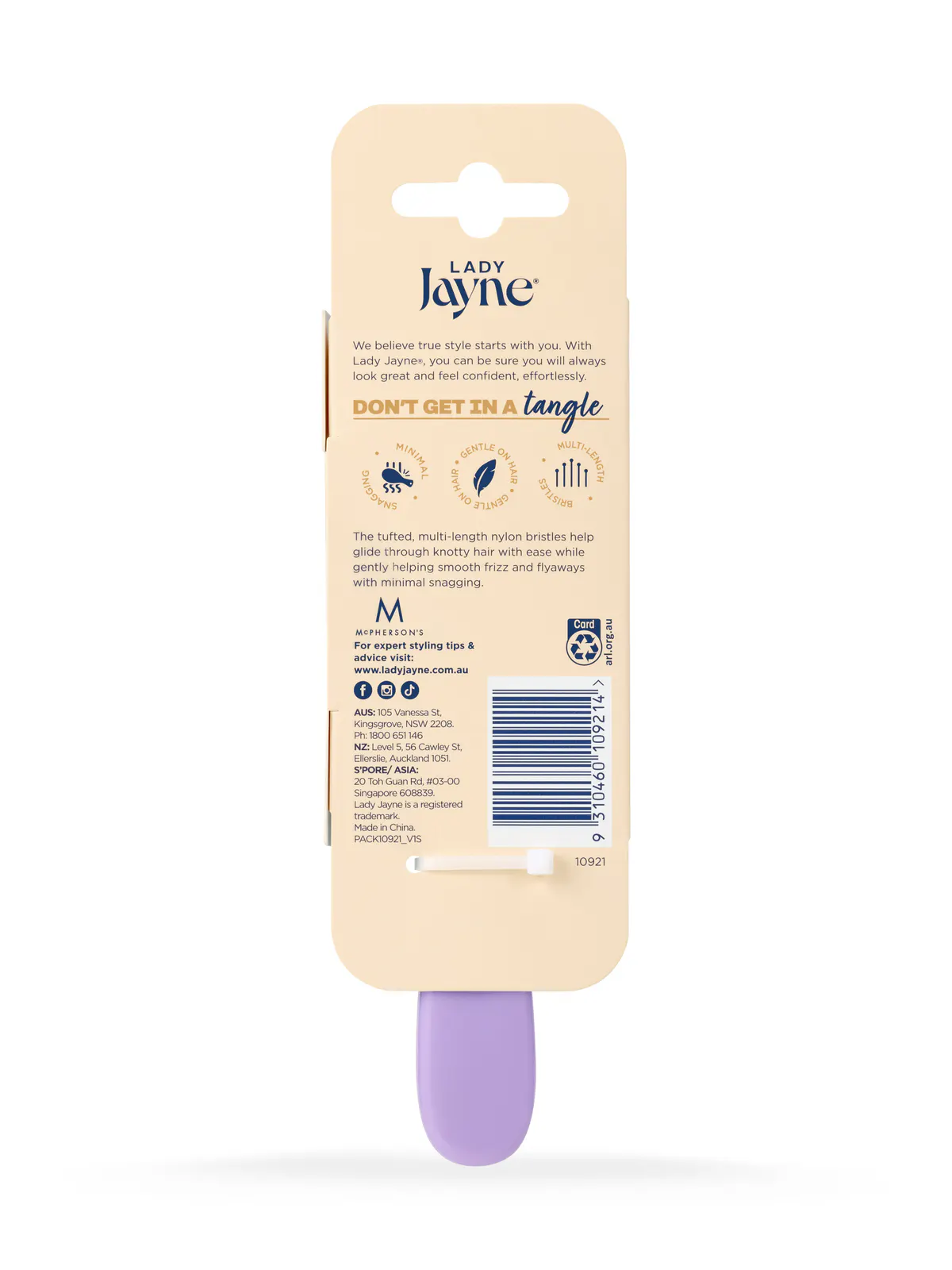 Lady Jayne Smooth & Knotless Detangling Brush - Travel Sized, view 7