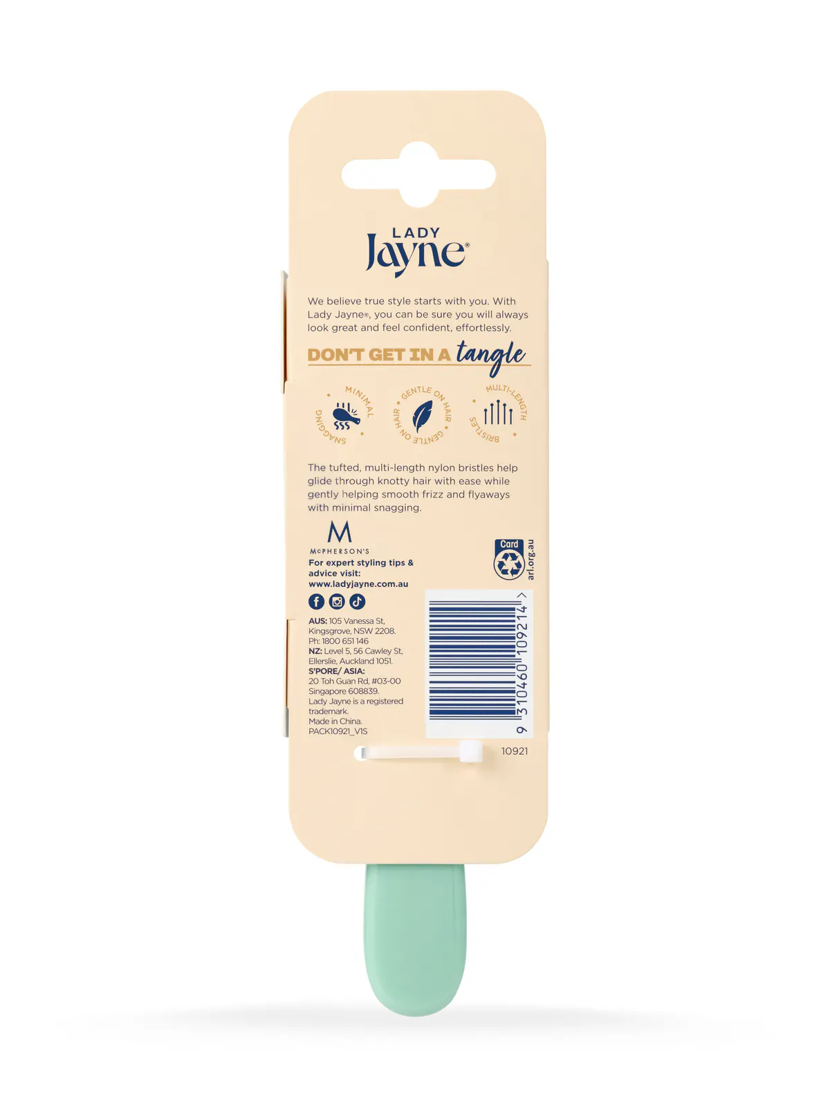 Lady Jayne Smooth & Knotless Detangling Brush - Travel Sized, view 8