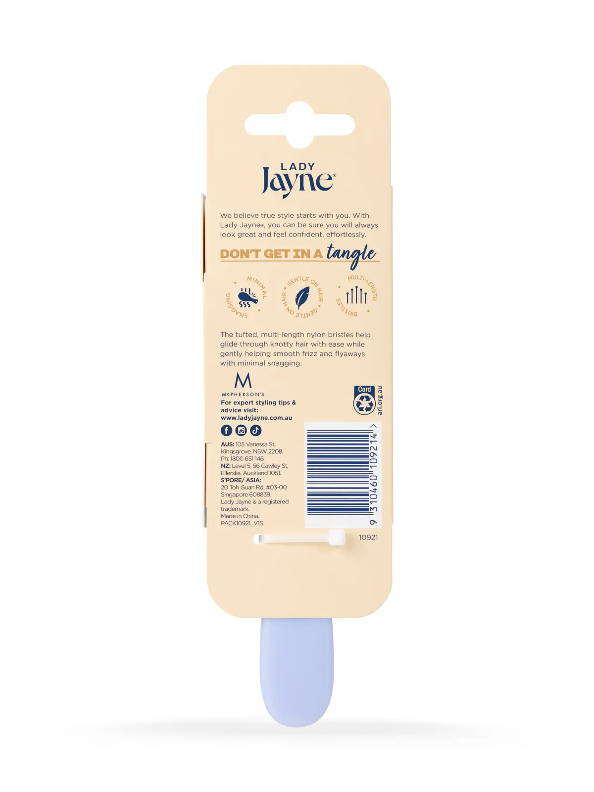 Lady Jayne Smooth & Knotless Detangling Brush - Travel Sized, view 9