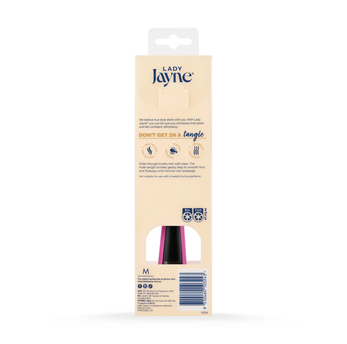 Lady Jayne TANGLEPRO™ Detangling Brush, view 2