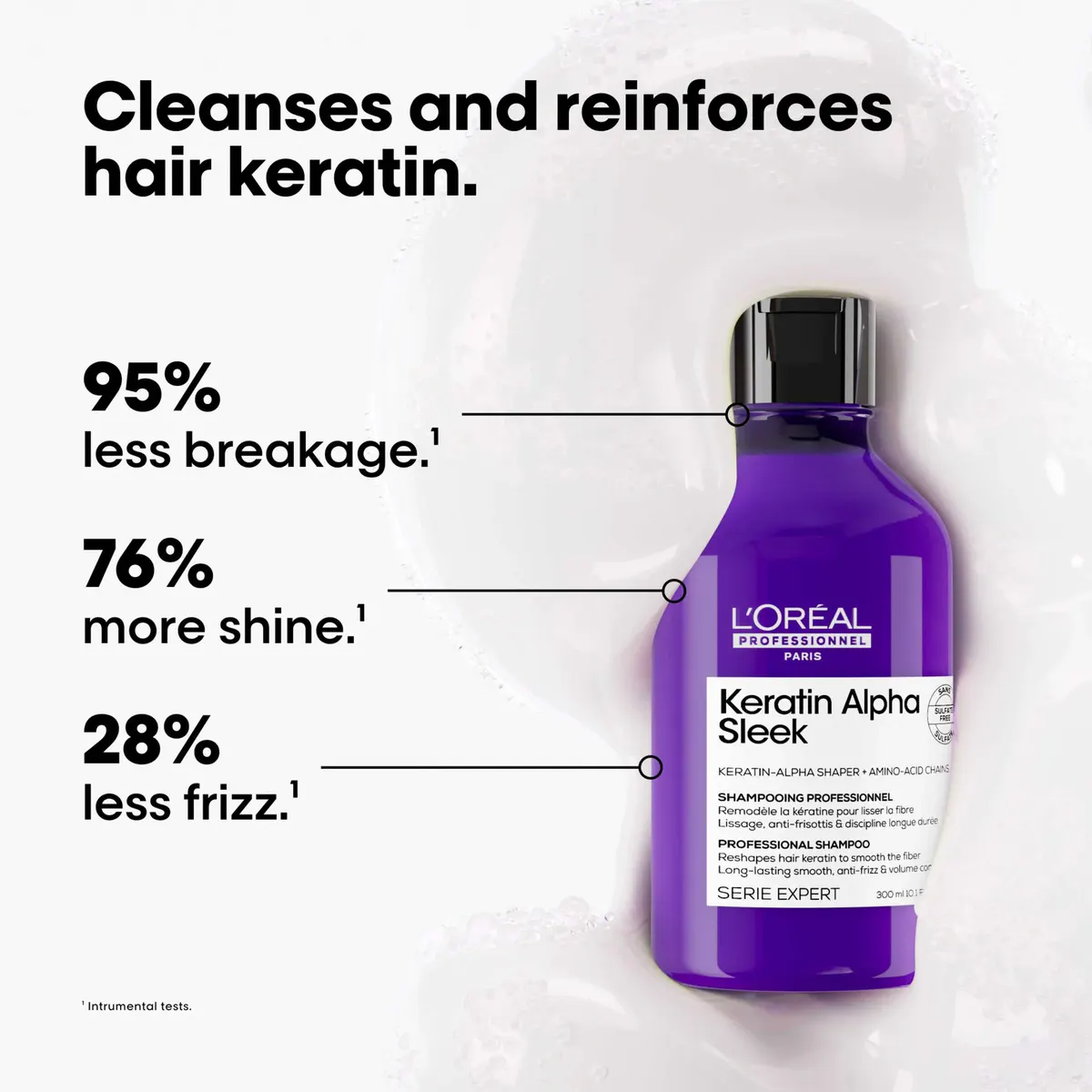 L'Oréal Professionnel Keratin Alpha Sleek Shampoo 300ml, view 4