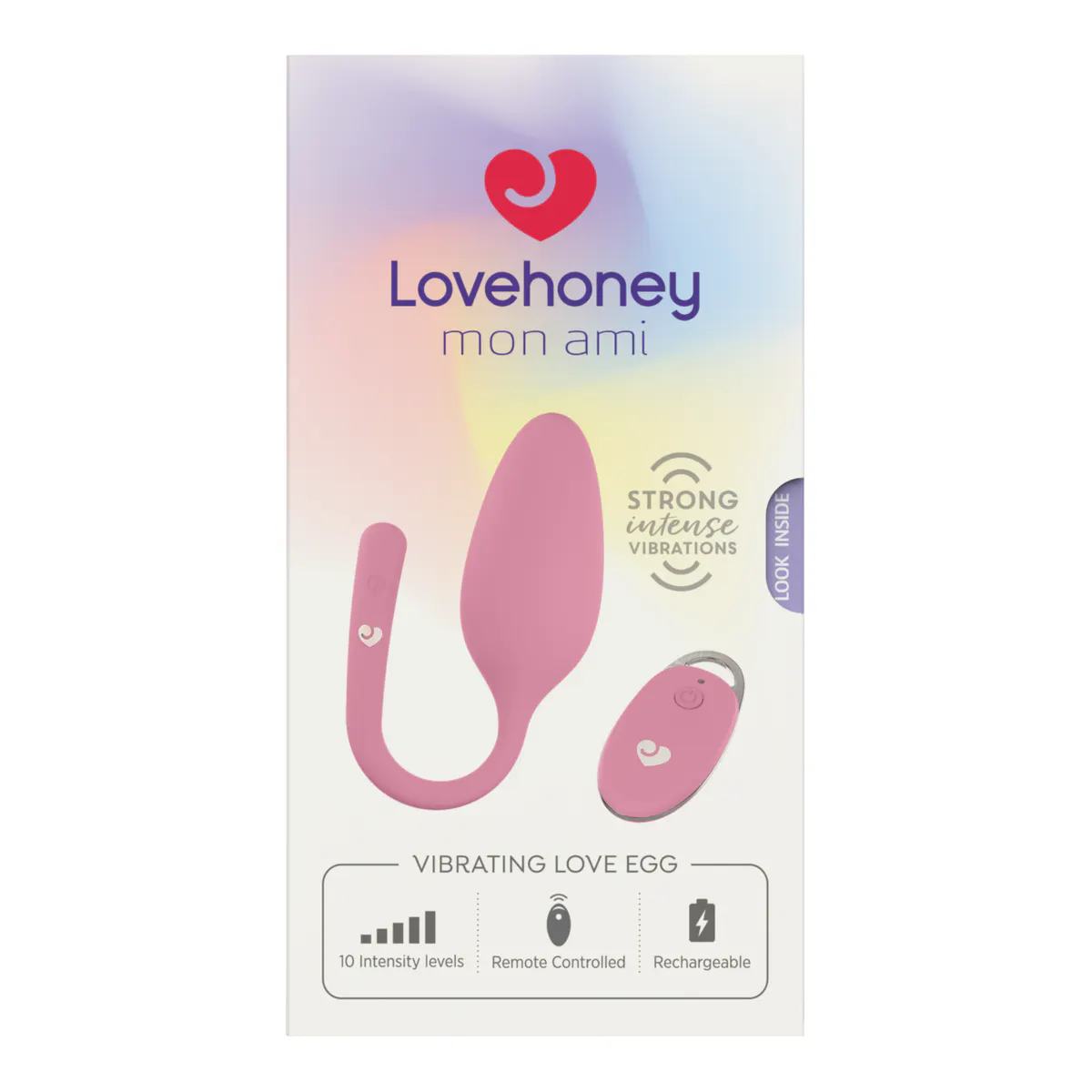 Lovehoney mon ami Vibrating Love Egg Pink, view 2