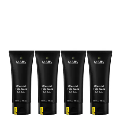 Lumin Charcoal Face Wash Daily Detox 100ml Quad Bundle