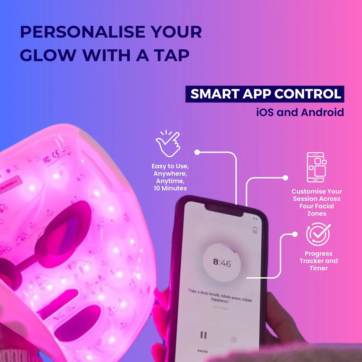 Lustre ClearSkin Renew Pro Beauty LED Mask, view 5