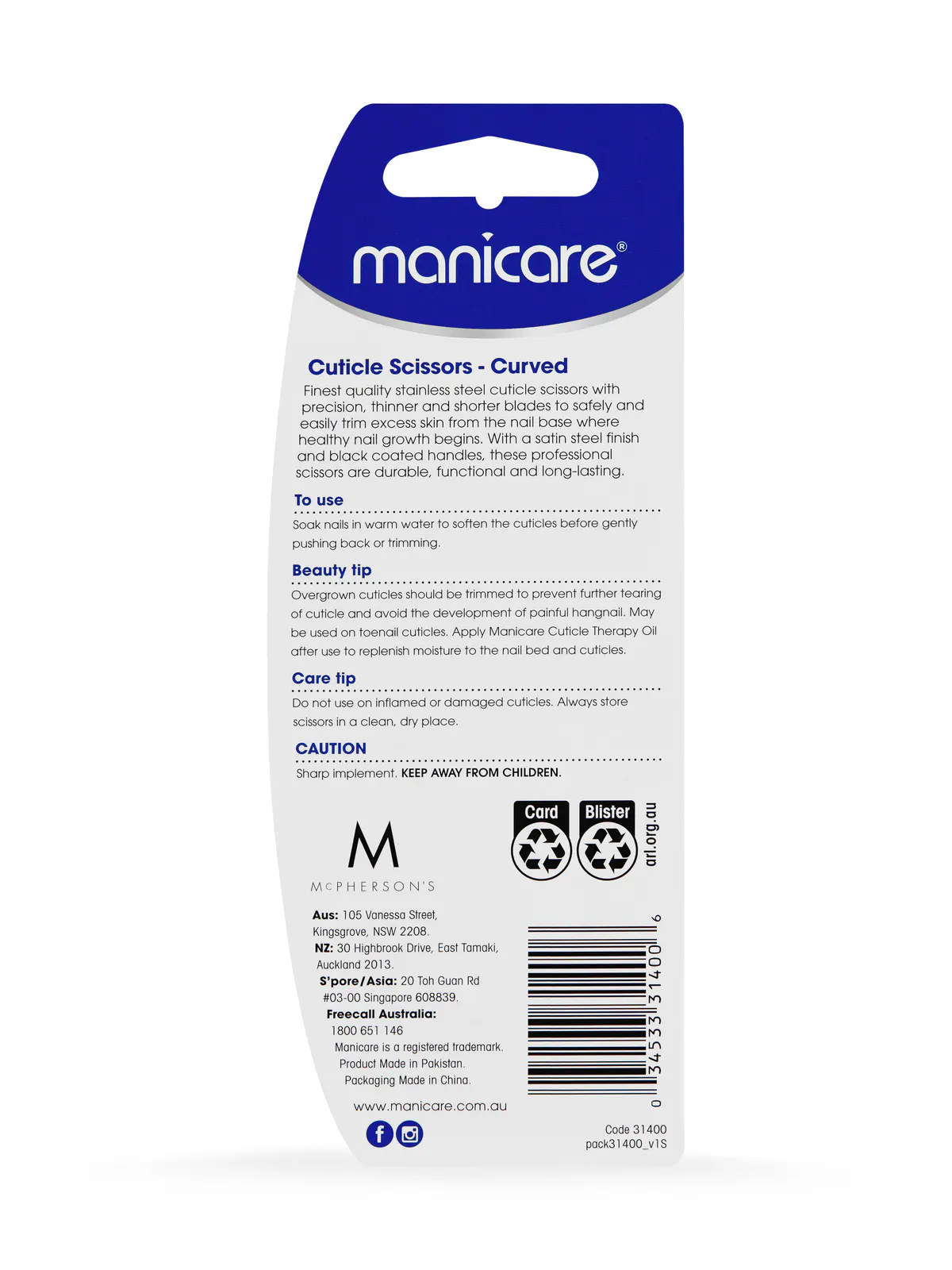Manicare Cuticle Scissors Curved, view 3