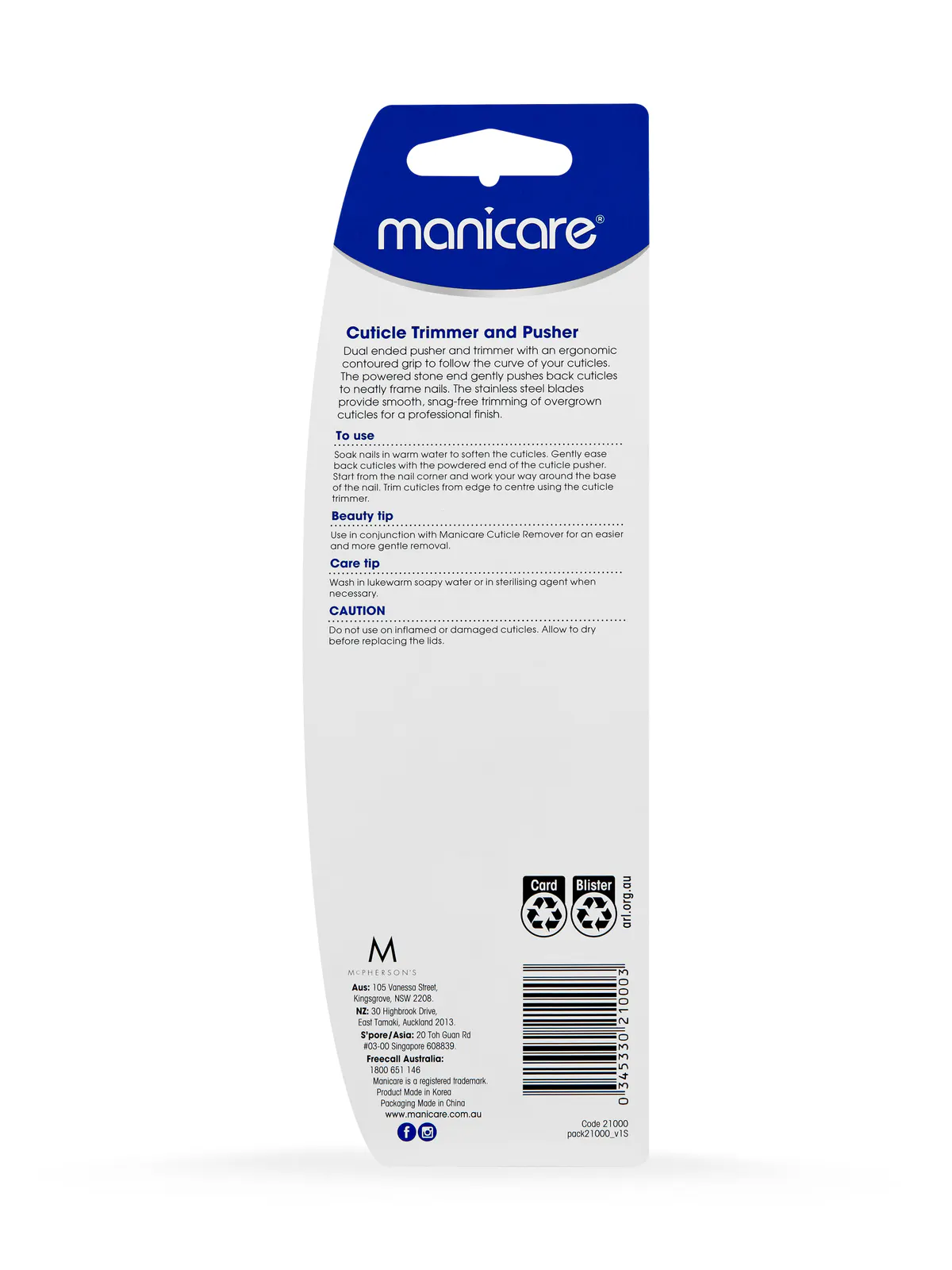 Manicare Cuticle Trimmer and Pusher, view 3