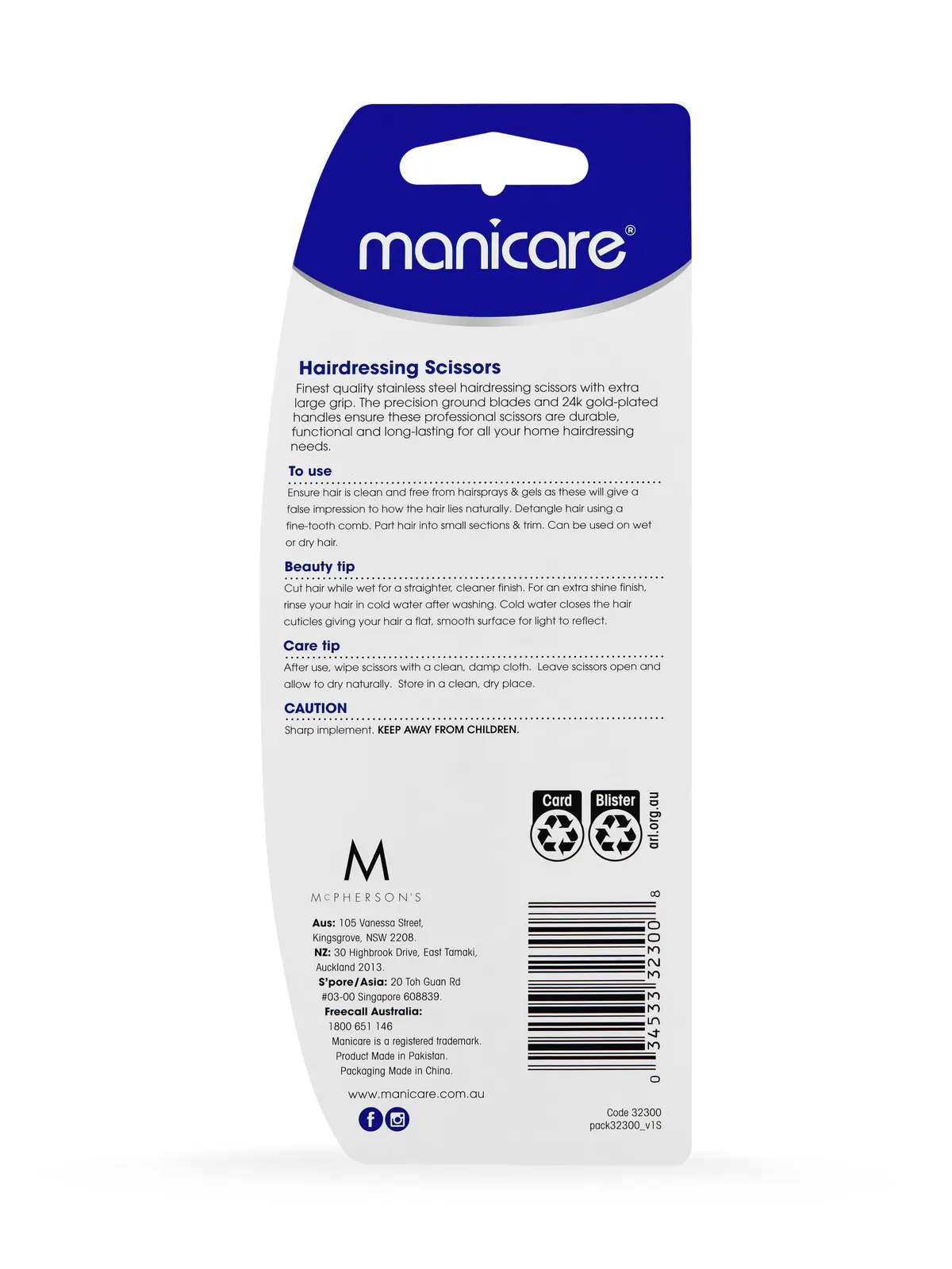 Manicare Hairdressing Scissors, Extra Large Grip, view 4