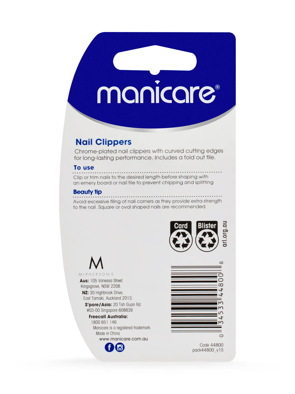 Manicare Nail Clippers with Nail File, view 3