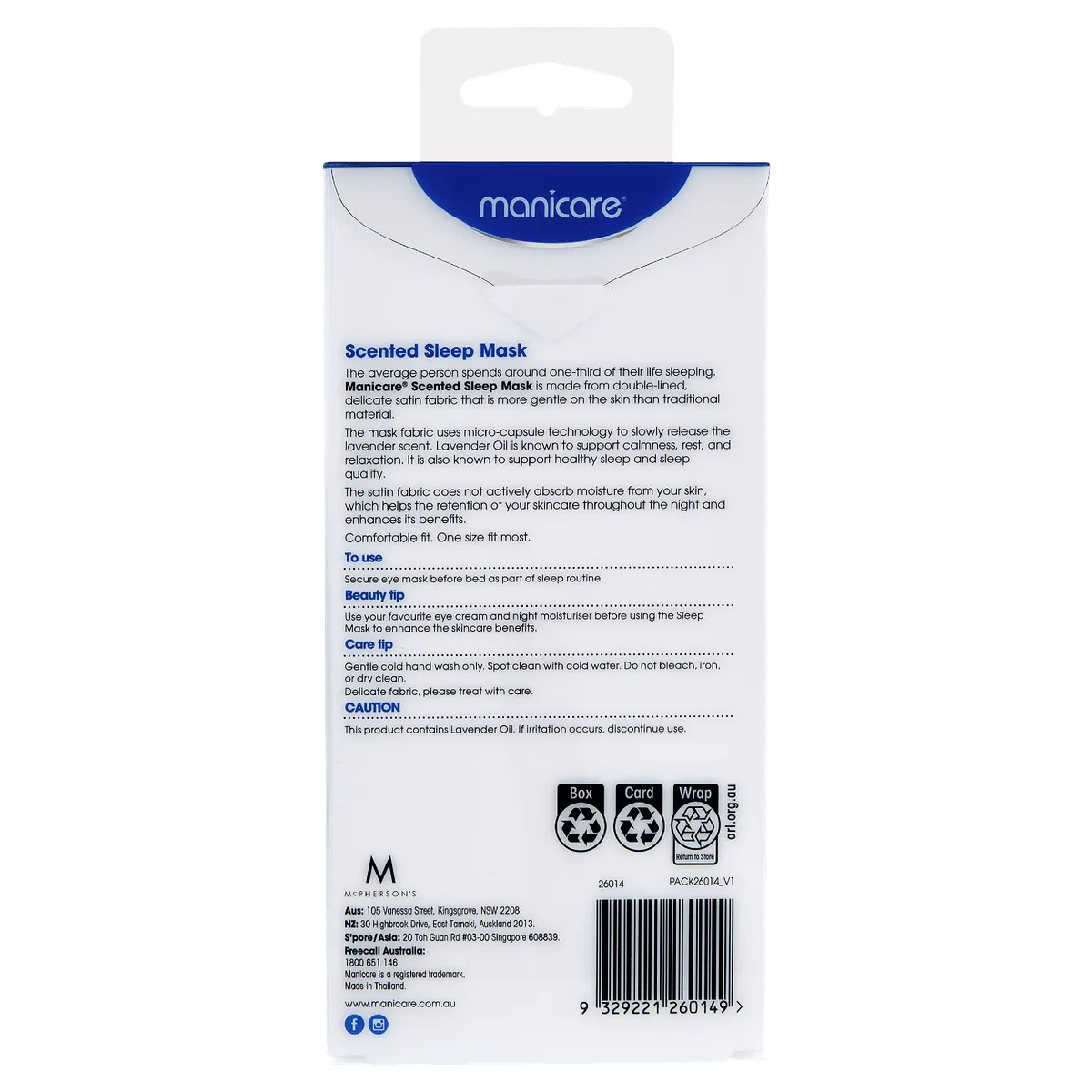 Manicare Scented Sleep Mask, view 7