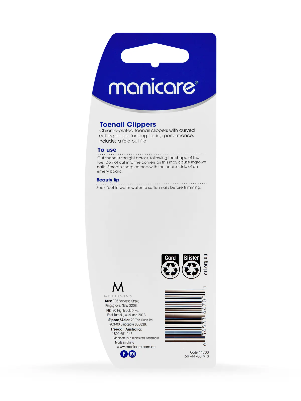 Manicare Toe Nail Clippers with Nail File, view 3