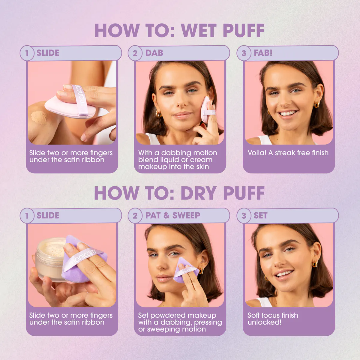 Manicare Wet & Dry Beauty Puffs 2pk, view 4