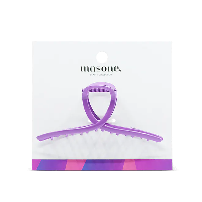 Masone Coloured Metal Loop Hair Claw 11cm Purple