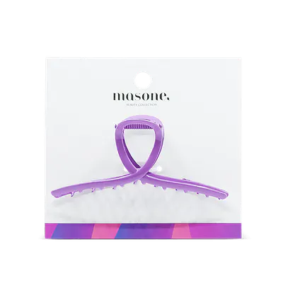 Masone Coloured Metal Loop Hair Claw 11cm Purple