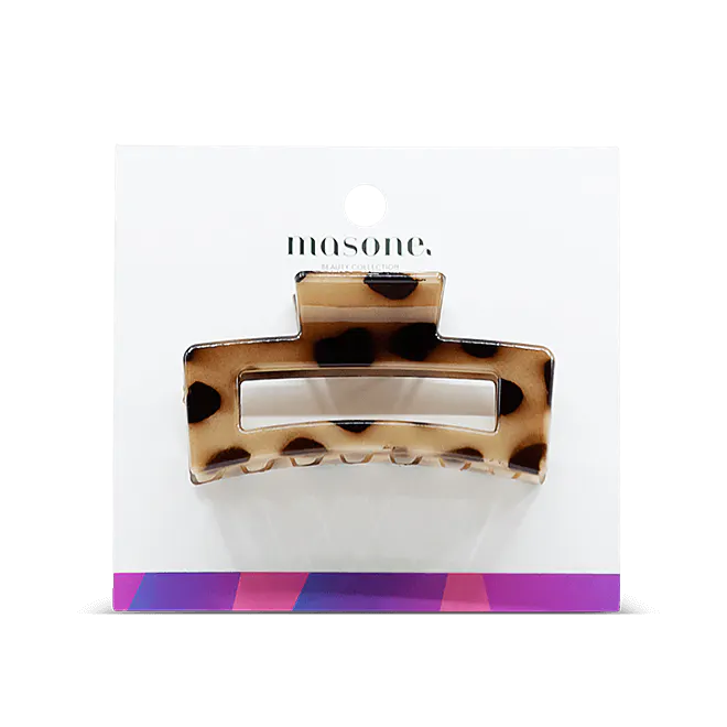Masone Rectangle Plastic Hair Claw 8cm Light Tortiose