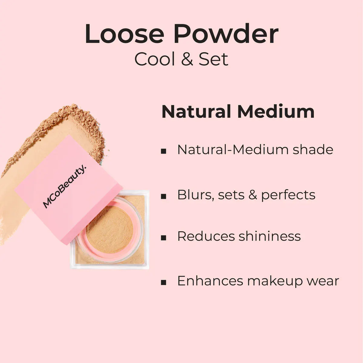 MCoBeauty Cool & Set Loose Powder - Natural Medium, view 5