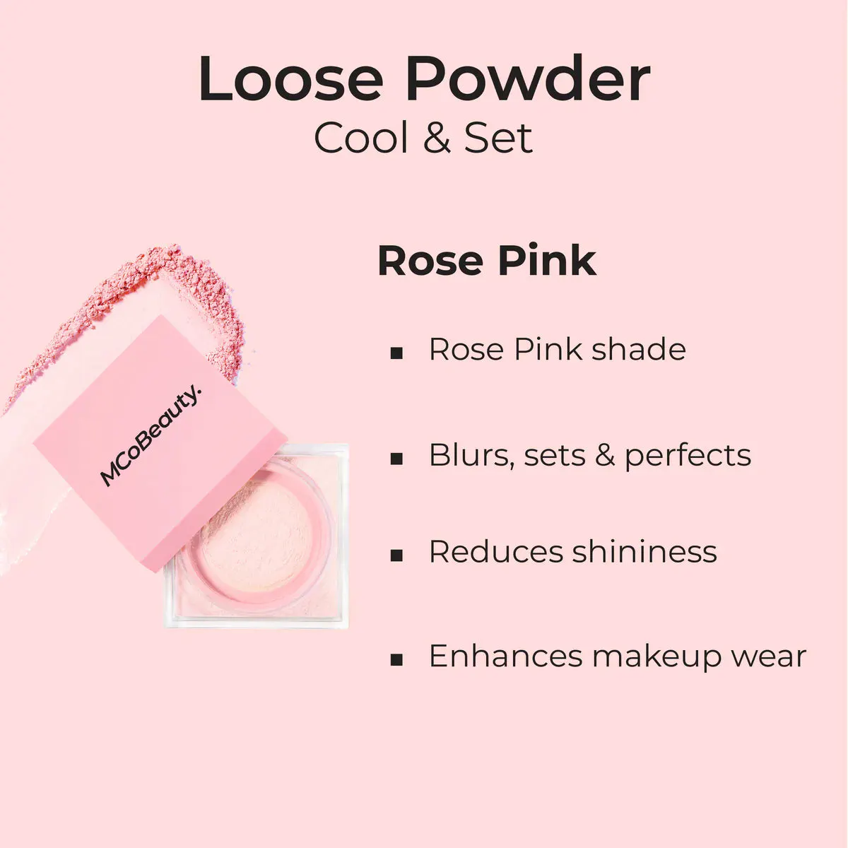 MCoBeauty Cool & Set Loose Powder - Rose Pink, view 5