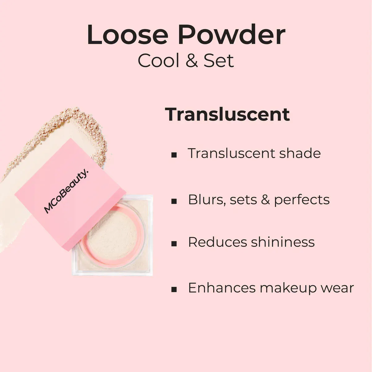 MCoBeauty Cool & Set Loose Powder - Translucent, view 5