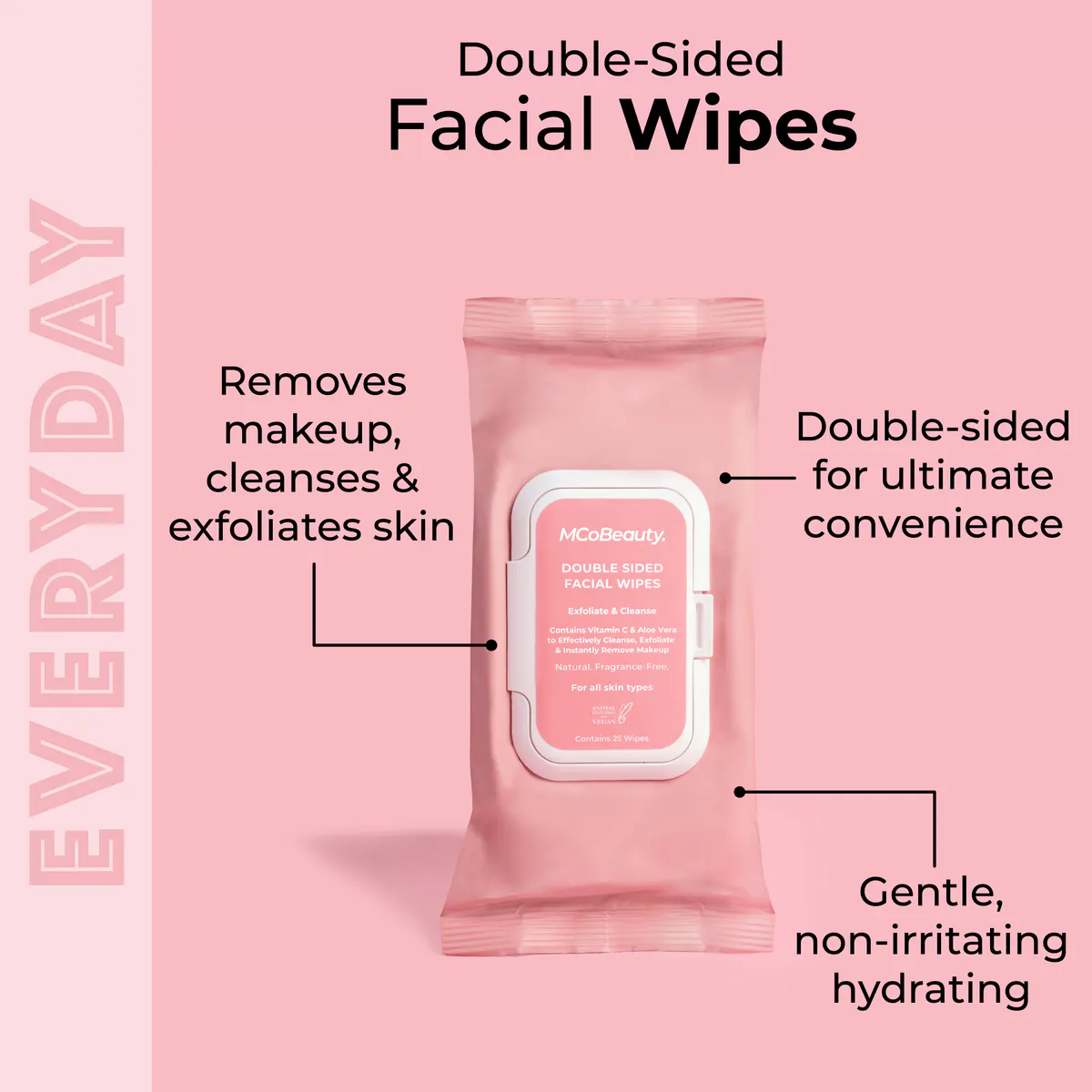 McoBeauty Double-Sided Wipes 25pk, view 4