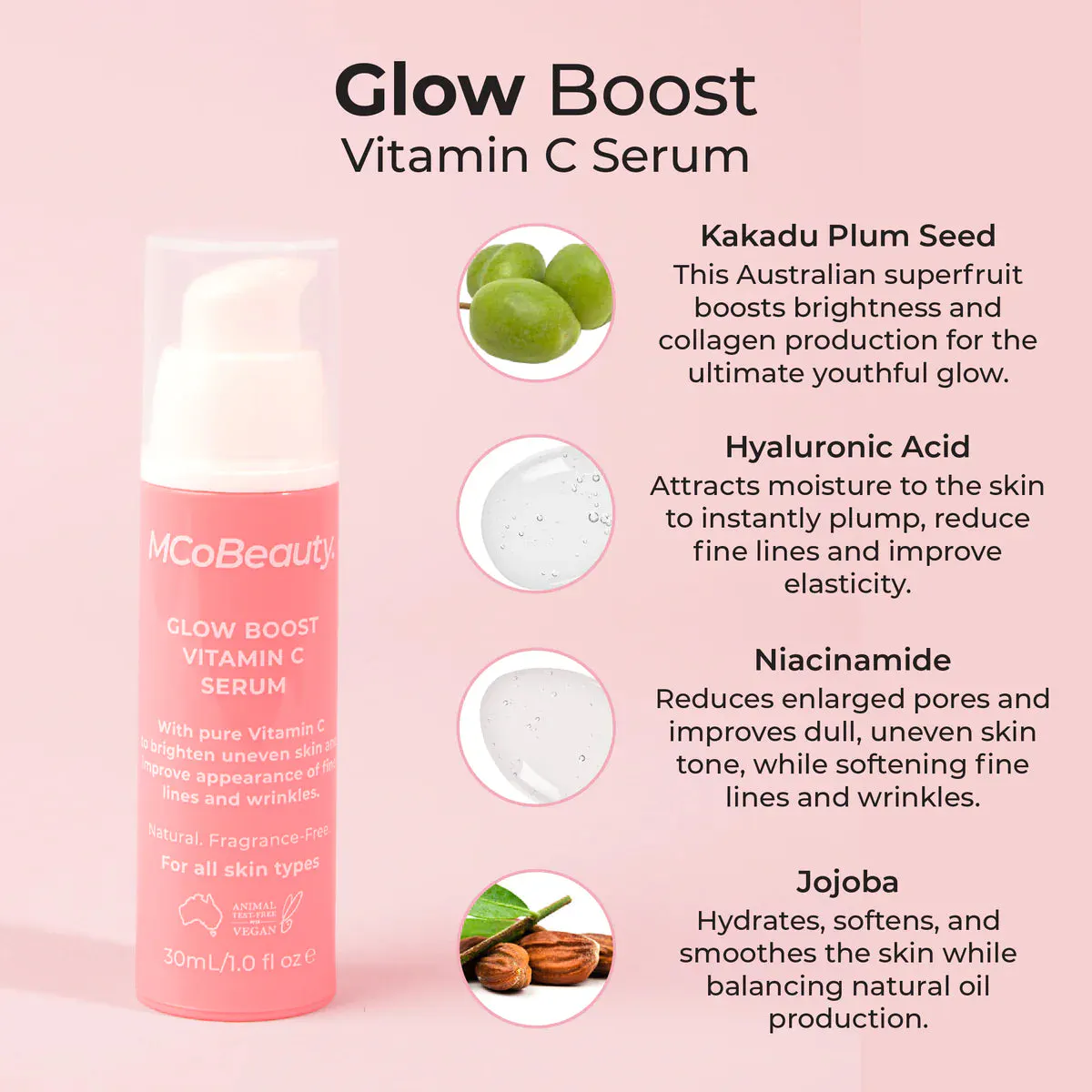 MCoBeauty Glow Boost Vitamin C Serum 30ml, view 4