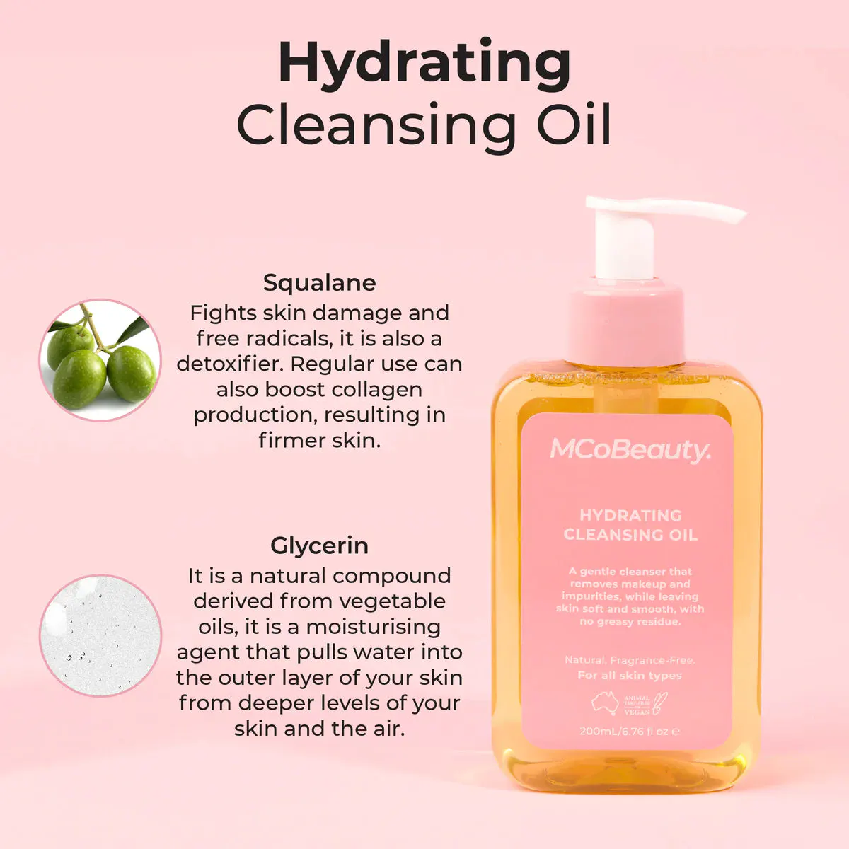 MCoBeauty Hydrating Cleansing Oil 200ml, view 4