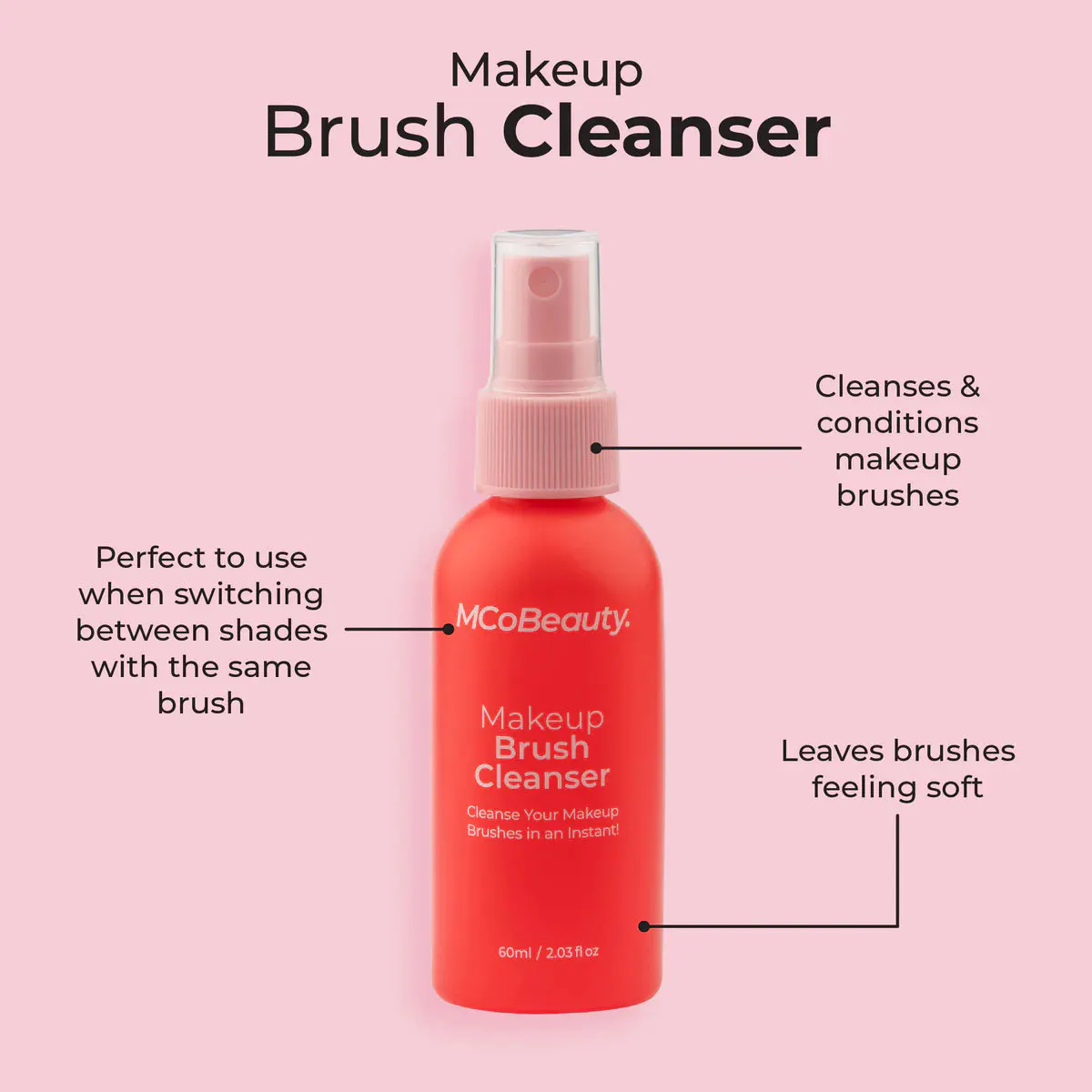 MCoBeauty Makeup Brush Cleaner 60ml, view 2