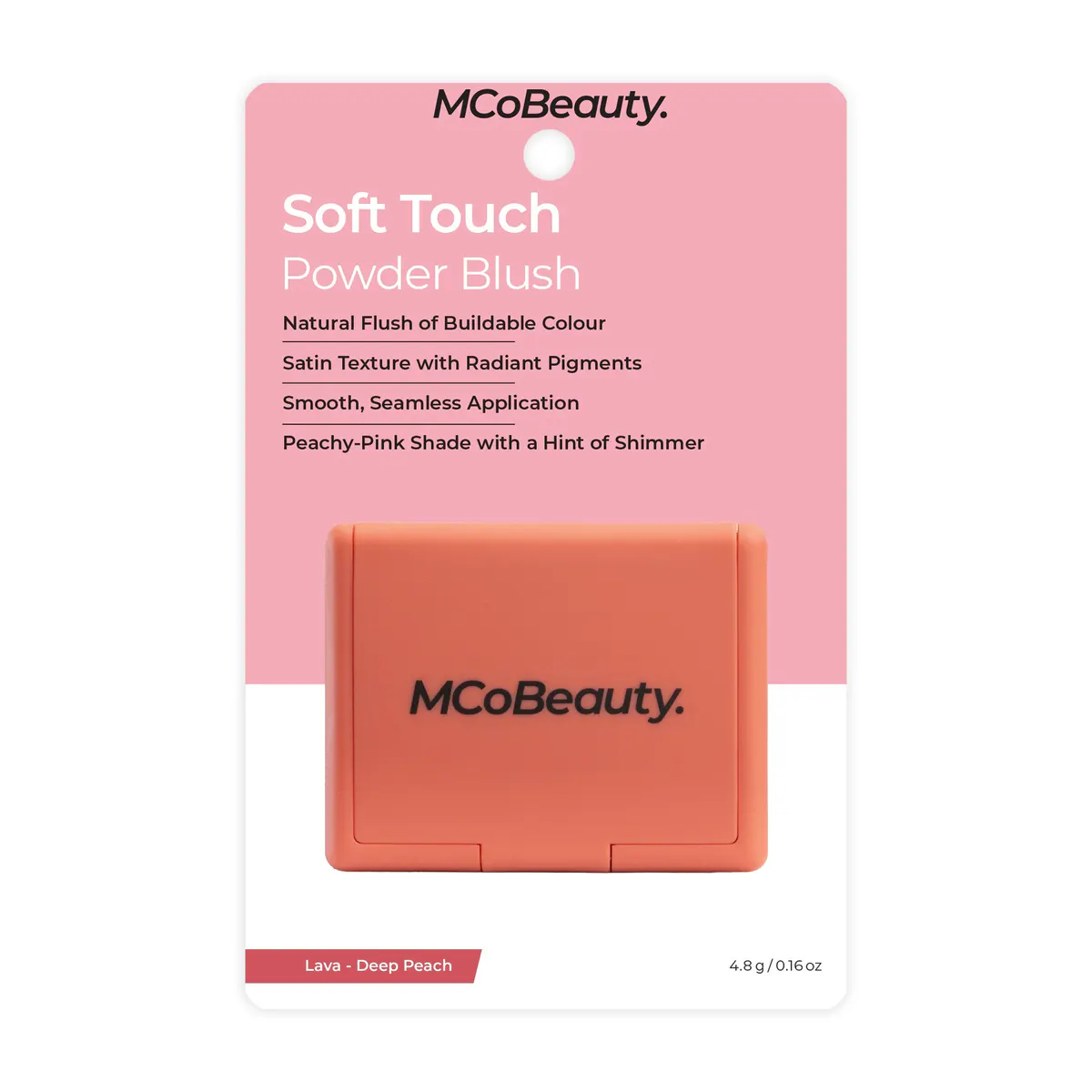 MCoBeauty Soft Touch Powder Blush - Deep Peach, view 7