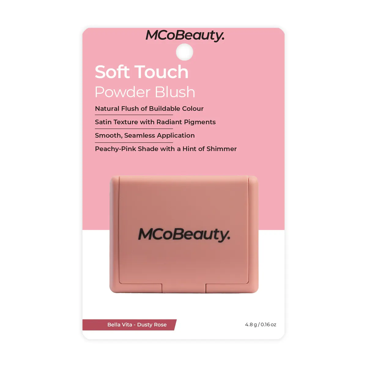 MCoBeauty Soft Touch Powder Blush - Dusty Rose, view 7