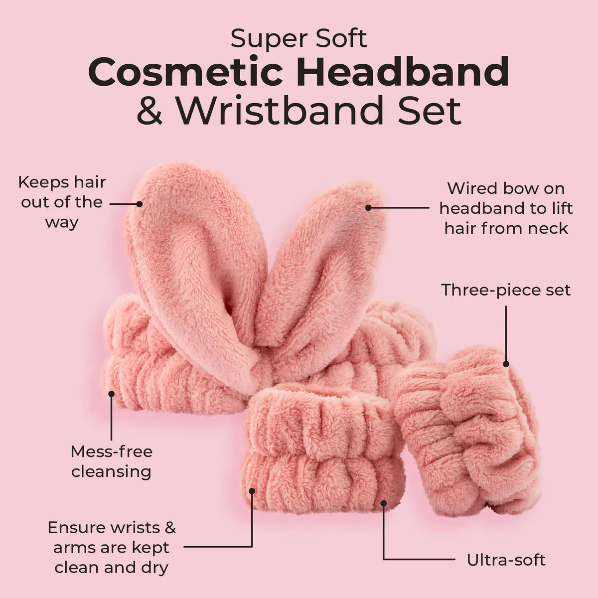 MCoBeauty Supersoft Headband & Wristband Set, view 3