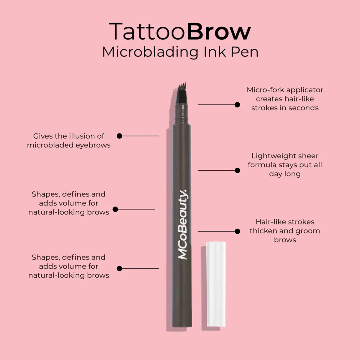 MCoBeauty Tattoo Eyebrow Microblading Ink Pen - Medium Brown 1.5ml, view 3