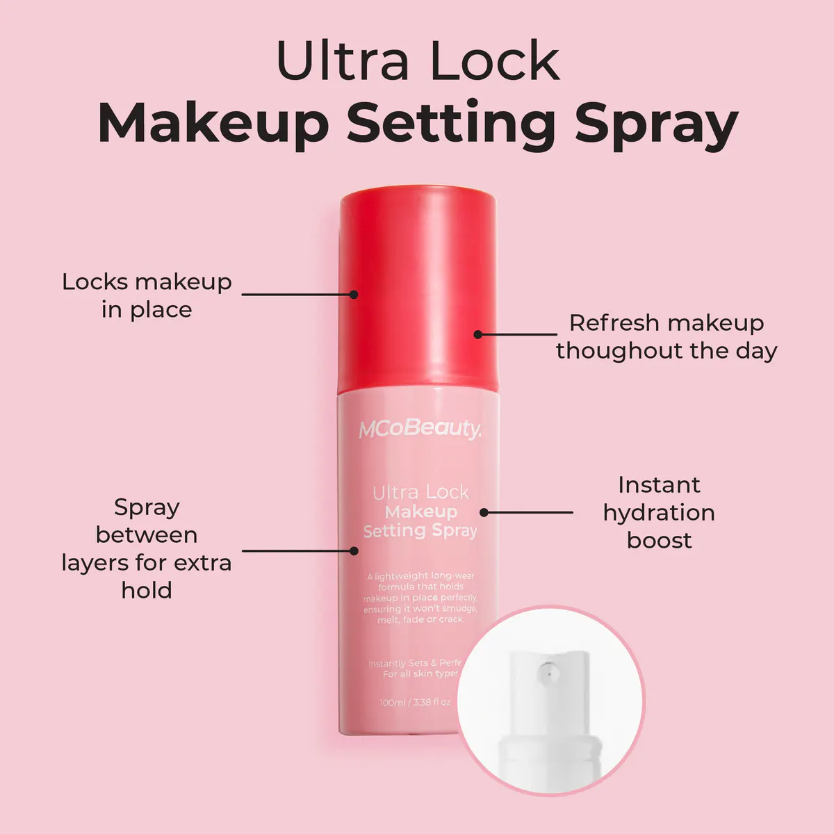 MCoBeauty Ultra Lock Makeup Setting Spray 100ml, view 3
