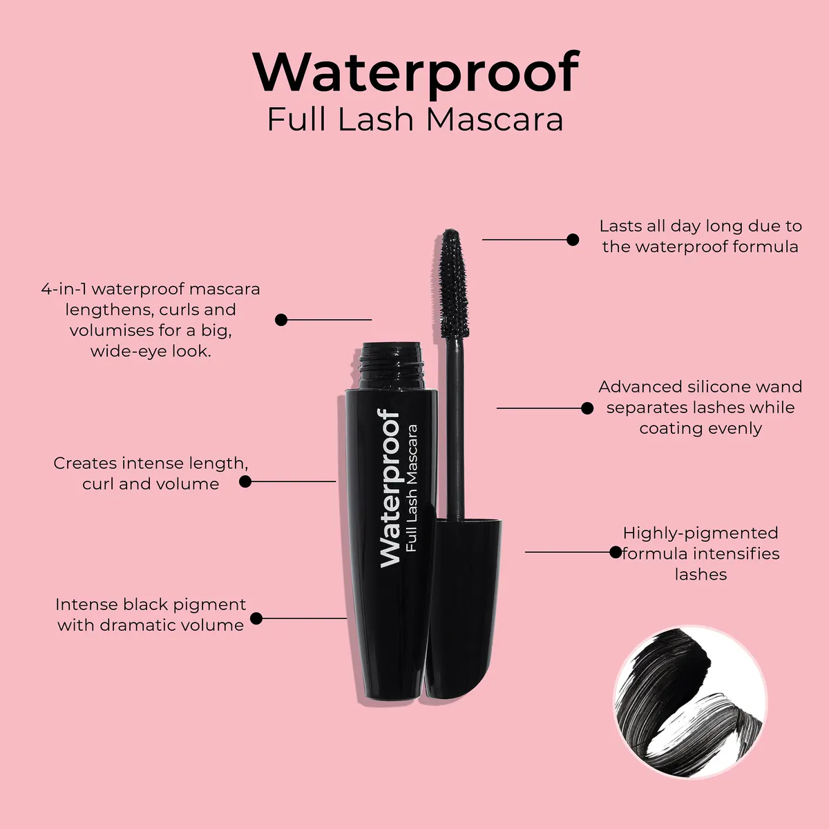 MCoBeauty Waterproof Full Lash Mascara, view 4
