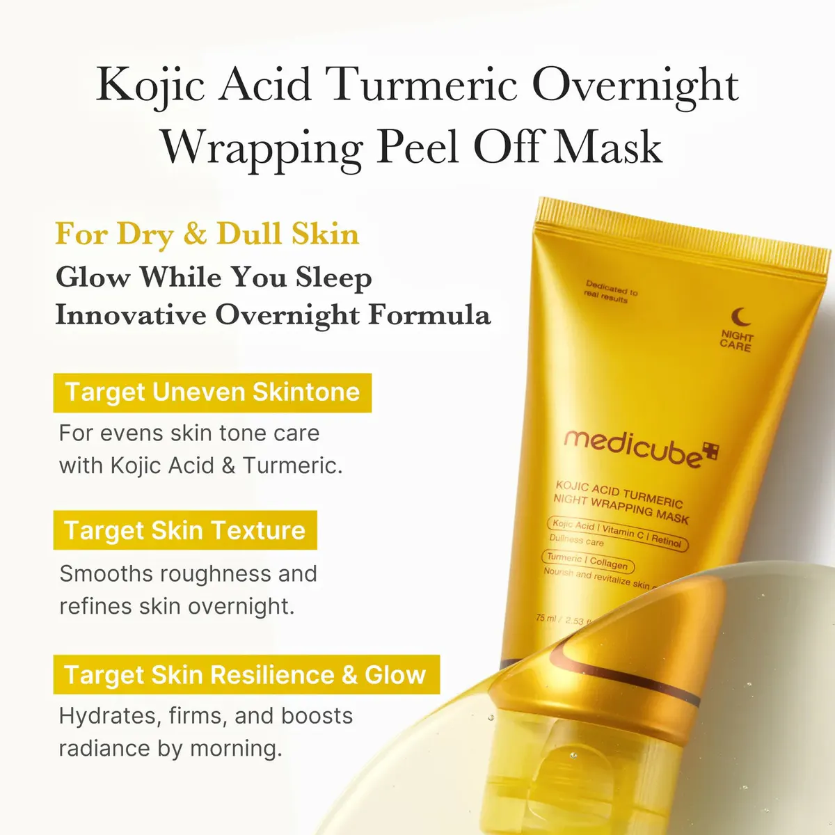 Medicube Kojic Acid Turmeric Night Wrapping Mask 75ml, view 3